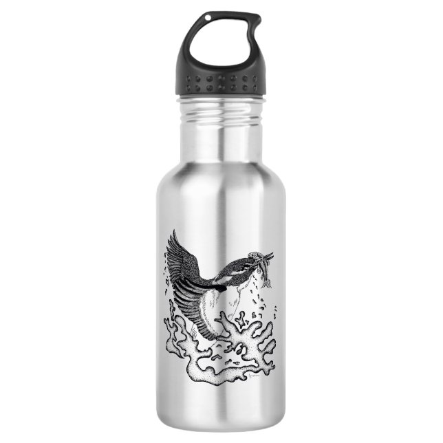 Garrafa Ilustração a preto e branco de Kingfisher (Frente)