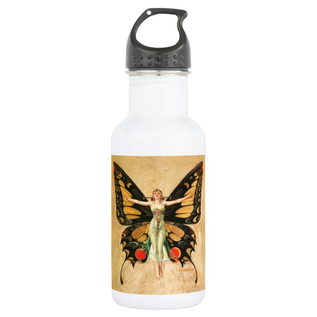 Garrafa Ilustração da Mulher Borboleta Flapper por Leyende (Frente)