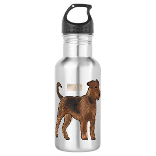 Garrafa Ilustração de desenho animado de cão Airedale terr