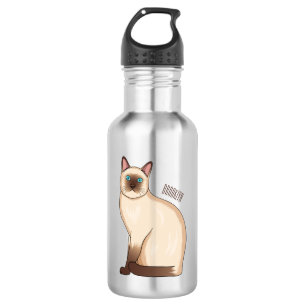 Garrafa Ilustração de desenho animado de gato siamês