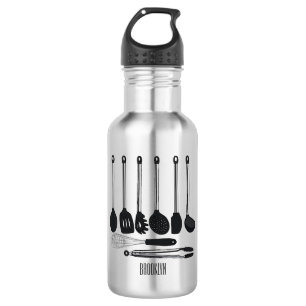 Garrafa Ilustração de desenho animado de utensílios de coz