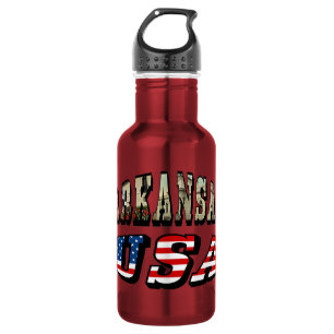 Garrafa Imagem de Arkansas e de bandeira dos EUA texto