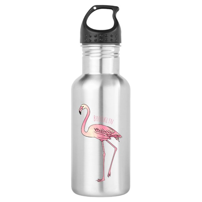 Garrafa Imagem de desenho animado de pássaro Flamingo (Frente)