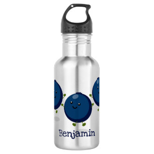 Garrafa Imagem de desenhos animados roxos de mirtilos bran