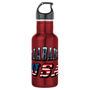 Garrafa Imagem do Alabama e bandeira dos EUA Font