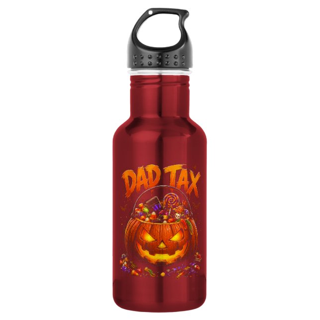 Garrafa Imposto do Pai Engraçado de Halloween Abóbora (Frente)