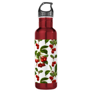 Garrafa Impressão de Cerejas Botânicas Vintage