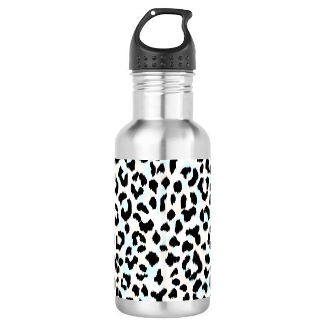 Garrafa Impressão de chic black and white cheetah (Frente)