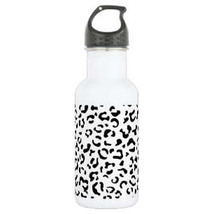 Garrafa Impressão de leopardo, manchas de leopardo, preto