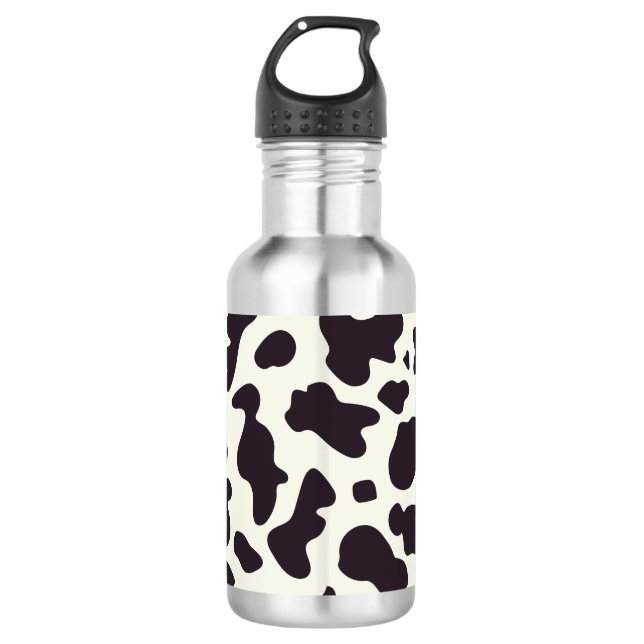 Garrafa Impressão de padrão de vaca preto e branco (Frente)