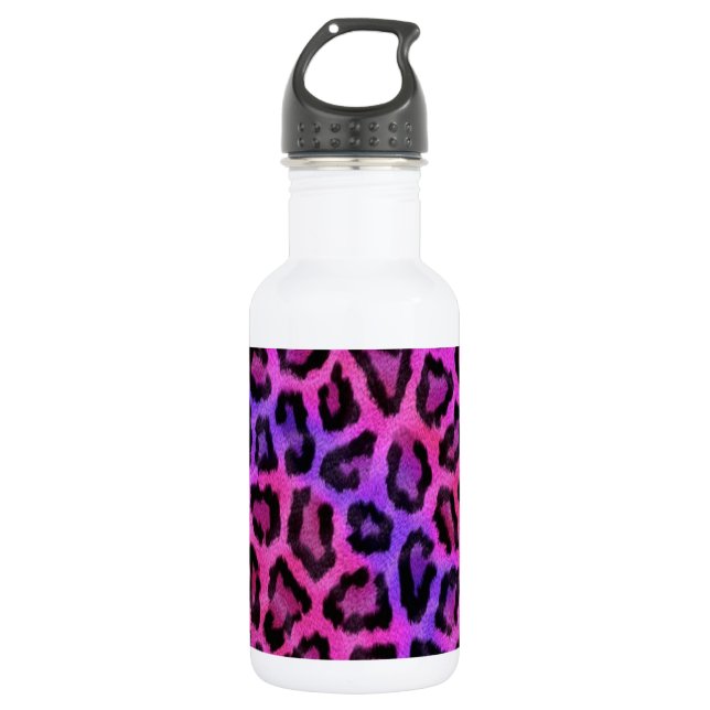 Garrafa Impressão de Pele-Leopardo Rosa (Frente)