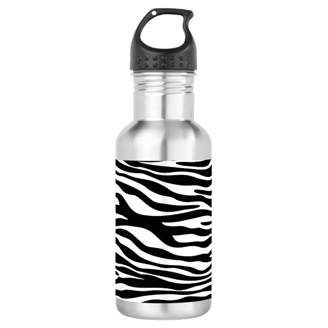 Garrafa Impressão Zebra, Banhas Zebra, Preto E Branco (Frente)