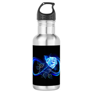 Garrafa Infinito brilhante com rosa azul