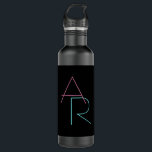 Garrafa Iniciais Sobrepostos Modernos | Turquesa rosa Pret<br><div class="desc">Legal e modernas iniciais sobrepostas.</div>