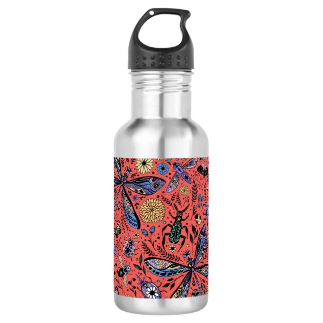 Garrafa Insetos de porta em vermelho-coral (Frente)