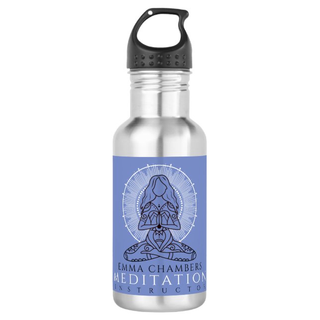 Garrafa Instrutor de Meditação Personalizada Lotus Mandala (Frente)