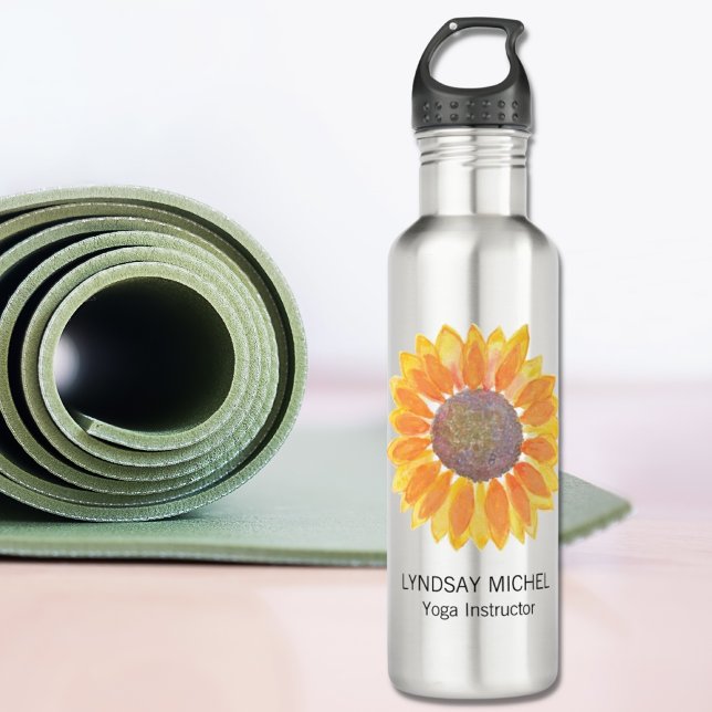 Garrafa Instrutor personalizado Yoga Sunflower (Criador carregado)
