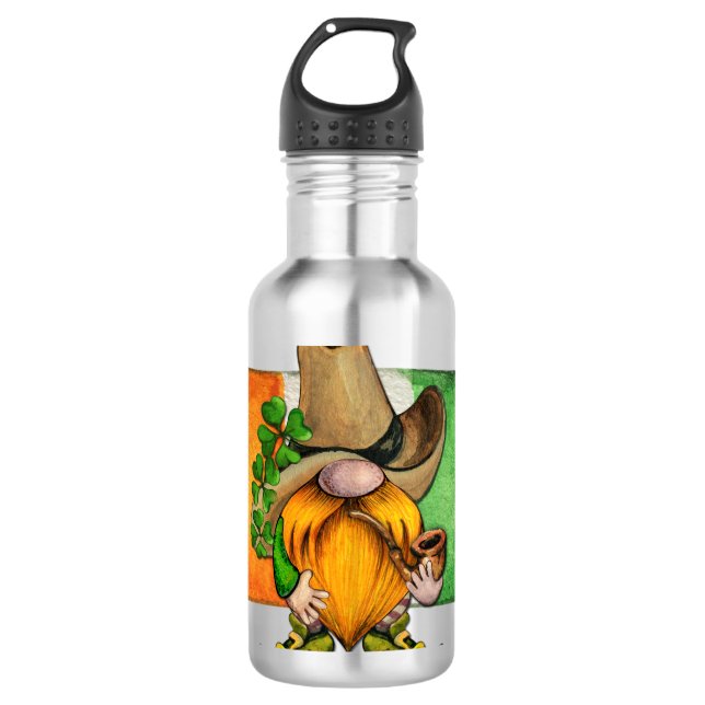 Garrafa Irish Flag Cowboy Gnome Monograma (Frente)