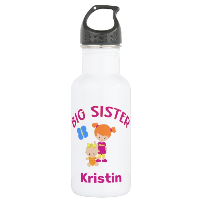 Garrafa Irmã Grande com Irmã Bebê Personalizada (Frente)