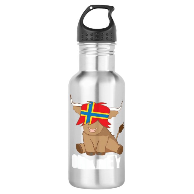 Garrafa Isle, bandeira de Orkney, presente de vaca escoces (Frente)