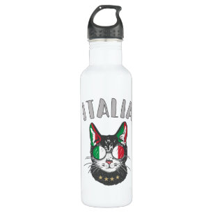 Garrafa Itália Soccer Cat Mascot Bandeira italiana