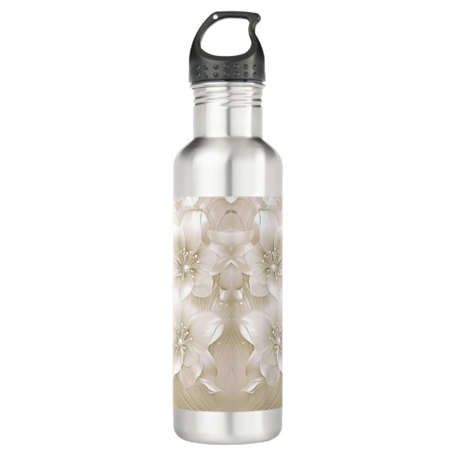 Garrafa Ivory White Flowers Water Bottle (Frente)