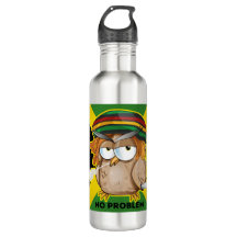 Jamaica No Problem with Funny Smoking Rasta Owl