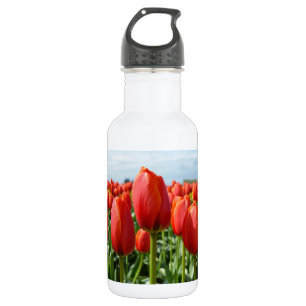 Garrafa Jardim das tulipas do primavera vermelho