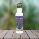 Garrafa Jardim de Lavanda da Serenidade Inspiradora<br><div class="desc">Descubra sua sede desta moda de água de aço inoxidável que mostra uma foto de um lindo jardim de flores de Lavanda junto com as palavras inspiradoras da Serenity Prayer. Selecione a cor do frasco.</div>
