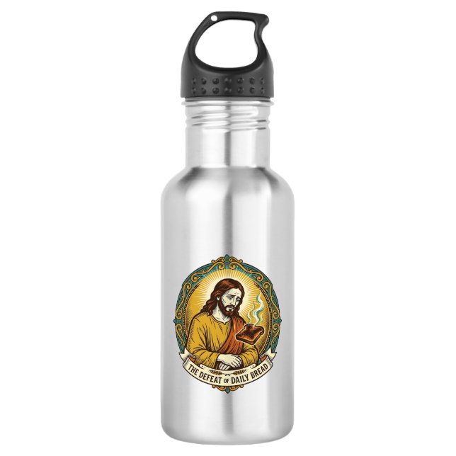 Garrafa Jesus Derrotado Fumando Torradas Queimadas Cozinha (Frente)