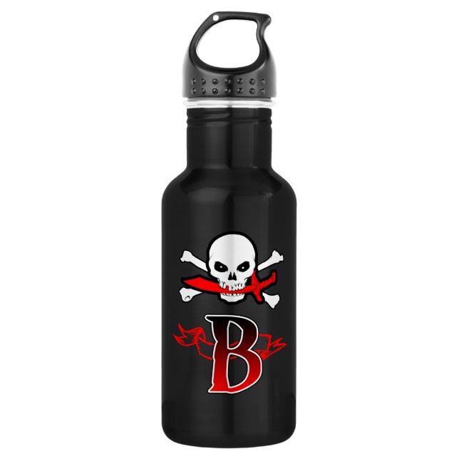 Garrafa Jolly Roger B Monograma Inicial (Frente)