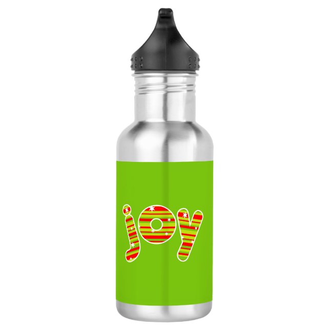 Garrafa JOY at Christmas, Red & Green Stripes (Direita)