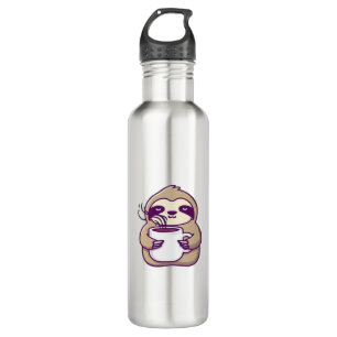 Garrafa Kawaii Chibi Sloth com Coffee Mug � Cute Sleepy A