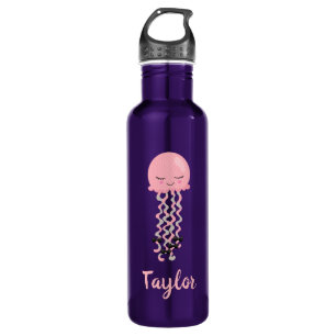 Garrafa Kawaii Pink Jellyfish Roxo