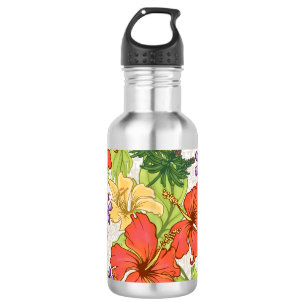 Garrafa Keleah Tropical Havaiana Hibiscus e Orquídeas