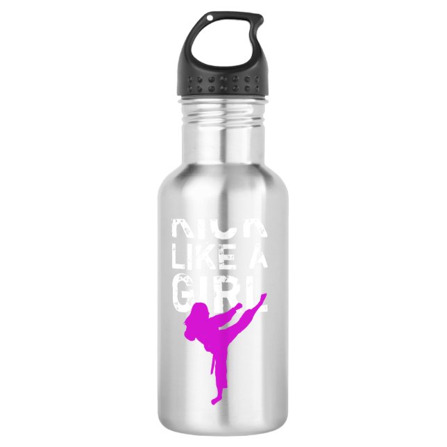 Garrafa Kick Like a Girl Karate Martial Arts (Frente)