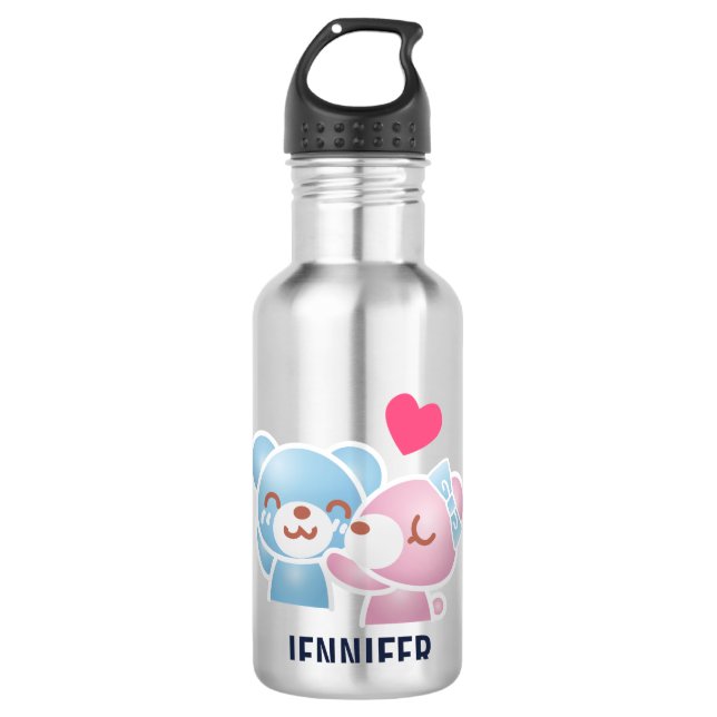 Garrafa Kissing Bears Cute e Kawaii (Frente)