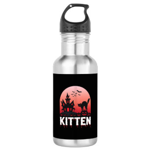 Garrafa Kitten do Dia das Bruxas Casa Assombrada Design de