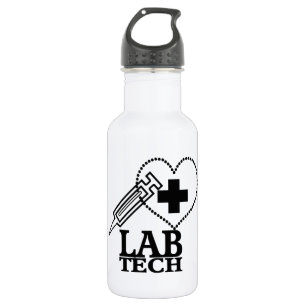 GARRAFA LAB TECH HEART. SYRINGE LOGO MÉDICO LABORATÓRIO SC