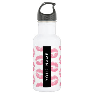 Garrafa Lábios Rosa, Beijo, Batom, Seu Nome, Personalizar