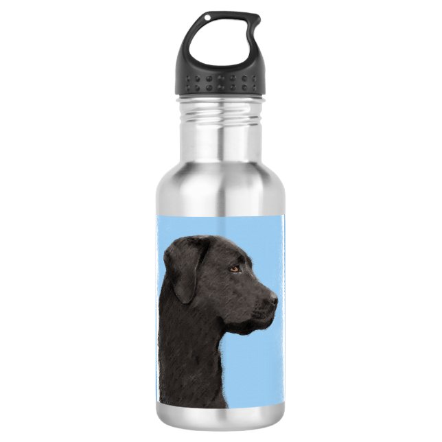 Garrafa Labrador Retriever Black Painting Original Dog Art (Frente)