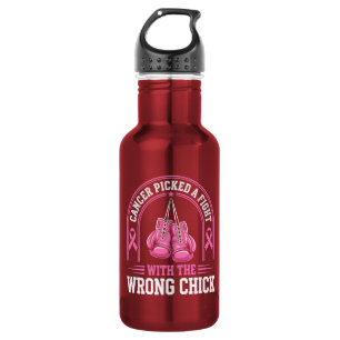 Garrafa Laço Rosa Conscientização do Câncer de Mama Luta R