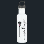 Garrafa Lacrosse Girls Personalizado Name Stainless Steel<br><div class="desc">Garrafa de água personalizada para o jogador de lacrosse com uma elegante escrita manual feminina e caligráfica feminina.</div>