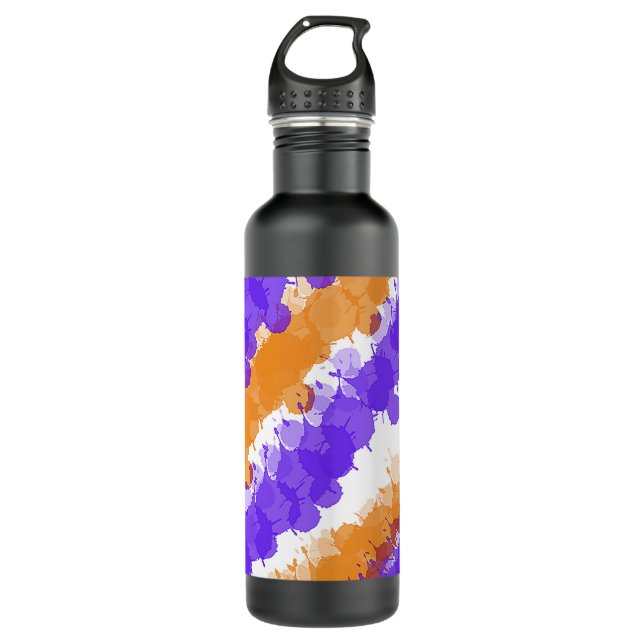 Garrafa Laranja & Roxo Brilho Salpico (Frente)