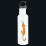Garrafa Laranja Tabby Cat Ativa | Gato riscado engraçado<br><div class="desc">Mantenha-se hidratado e reduza o lixo plástico com esta garrafa de água reutilizável de gato legal. Esta garrafa de água fedorenta faz um presente perfeito para amantes de gatos. Visite o Doodle World de Jenn para mais designs de animais brancos e mais produtos com este engraçado gato laranja pendurado. Um...</div>