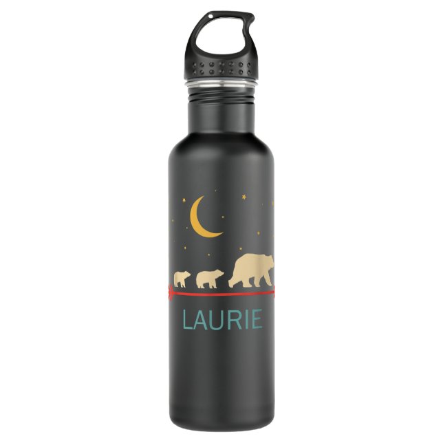 Garrafa Laurie Name Gift Personalizado Mama Bear Com 2 Cub (Frente)
