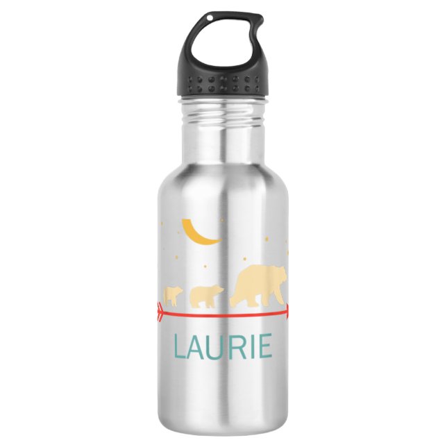 Garrafa Laurie Name Gift Personalizado Mama Bear Com 2 Cub (Frente)