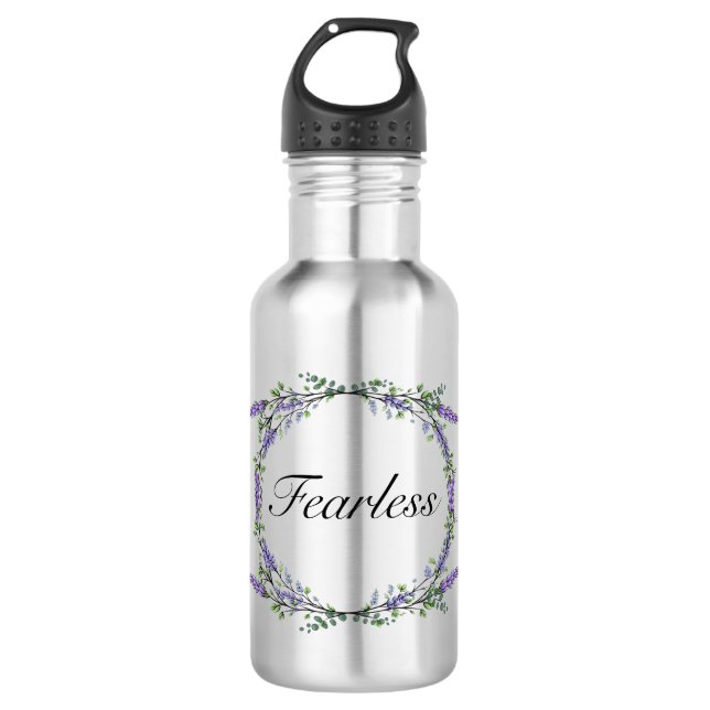 Garrafa Lavanda de aquarela de Boho Eucalyptus sem rosto (Frente)