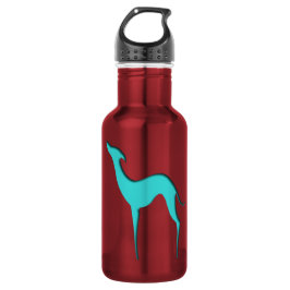 Garrafa Lebréu italiano Whippet silhueta turquesa