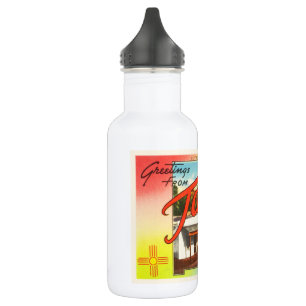 Garrafa Lembrança velha das viagens vintage de Taos New